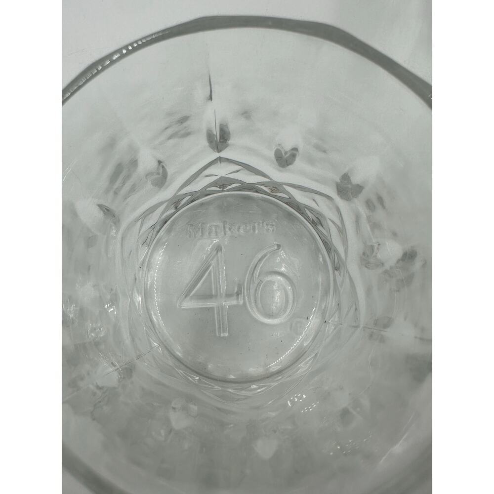 4 VINTAGE MAKERS MARK 46 Whiskey Rocks Glass Embossed Logo Tumbler Glass - Picture 3 of 3